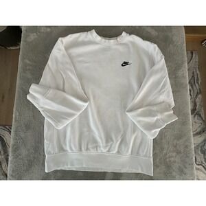 Nike Long Sleeve Pullover White Sweatshirt Mens Size Medium